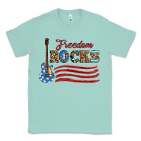 Seafoam freedom rocks with guitar Classic Tee - Artiststas