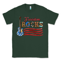Sports Green freedom rocks with guitar Classic Tee - Artiststas