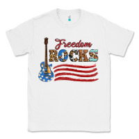 White freedom rocks with guitar Classic Tee - Artiststas