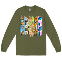 Army Green easter bunny butterfly daisy and sunflower with cowhide and  leopard b Long Sleeve Tee - Artiststas