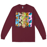 Burgundy easter bunny butterfly daisy and sunflower with cowhide and  leopard b Long Sleeve Tee - Artiststas