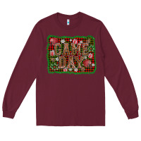 Burgundy game day christmas Long Sleeve Tee - AdoDesignShop
