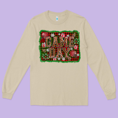 Game Day Christmas Long Sleeve Tee Designed By Adodesignshop