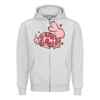 Dove Grey happy easter Zipper Hoodie - MaliasSmallBusiness