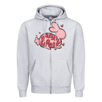 Heather Grey happy easter Zipper Hoodie - MaliasSmallBusiness