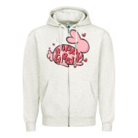 Oatmeal Heather happy easter Zipper Hoodie - MaliasSmallBusiness