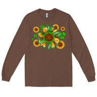 Chestnut st patricks sunflowers with shamrock and glitters with leopard Long Sleeve Tee - Artiststas