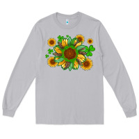 Moon Dust st patricks sunflowers with shamrock and glitters with leopard Long Sleeve Tee - Artiststas