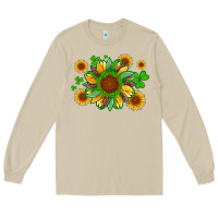 Mushroom st patricks sunflowers with shamrock and glitters with leopard Long Sleeve Tee - Artiststas
