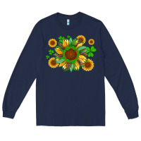 St Patricks Sunflowers With Shamrock And Glitters With Leopard Long Sleeve Tee | Teevron