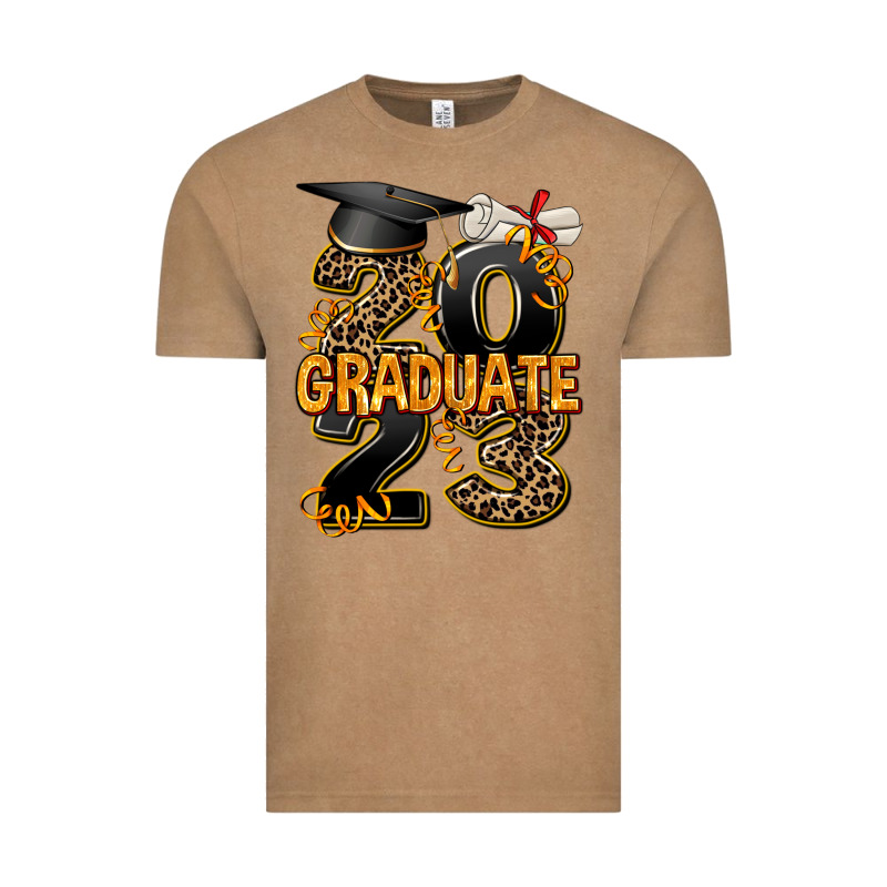 2023 Graduate Leopard Vintage Tee by AdoDesignShop | Teevron