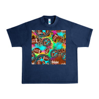 Navy football tie dye gemstone sunflower seamless pattern Urban Heavy Tee - JahusDesignShop