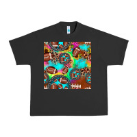 Pigment Black football tie dye gemstone sunflower seamless pattern Urban Heavy Tee - JahusDesignShop