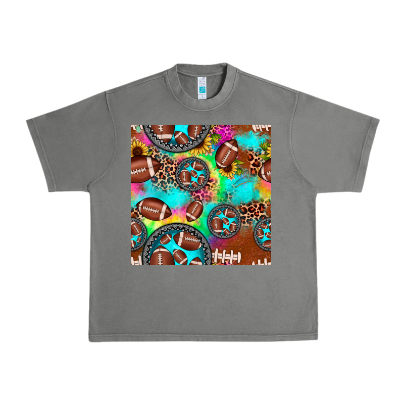 Football Tie Dye Gemstone Sunflower Seamless Pattern Urban Heavy Tee by JahusDesignShop | Teevron