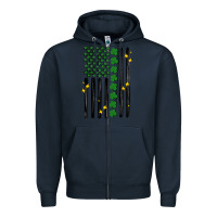 Navy shamrock usa flag Zipper Hoodie - MaliasSmallBusiness