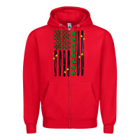 Red shamrock usa flag Zipper Hoodie - MaliasSmallBusiness