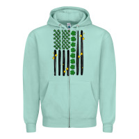 Seafoam shamrock usa flag Zipper Hoodie - MaliasSmallBusiness