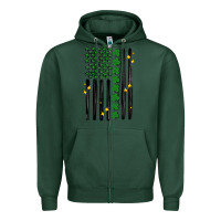 Sports Green shamrock usa flag Zipper Hoodie - MaliasSmallBusiness