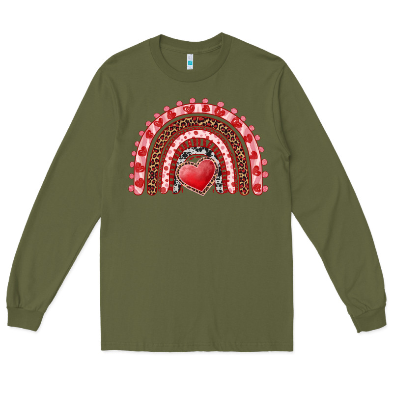 Valentine's Day Rainbow With Heart Long Sleeve Tee by AdoDesignShop | Teevron