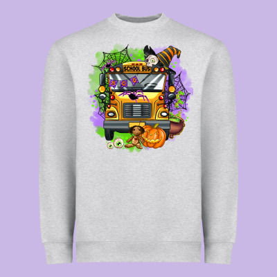Halloween School Bus Heavyweight Sweatshirt Designed By Adodesignshop