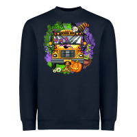 Navy halloween school bus Heavyweight Sweatshirt - AdoDesignShop
