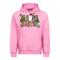 Fuchsia Pink Happy Easter with cowboy Easter Day Urban Hoodie - HowdyJamesFarm