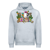 Heather Grey Happy Easter with cowboy Easter Day Urban Hoodie - HowdyJamesFarm