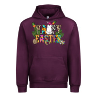 Mauve Wine Happy Easter with cowboy Easter Day Urban Hoodie - HowdyJamesFarm