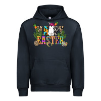 Navy Happy Easter with cowboy Easter Day Urban Hoodie - HowdyJamesFarm