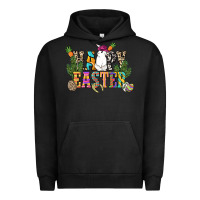 Pigment Black Happy Easter with cowboy Easter Day Urban Hoodie - HowdyJamesFarm