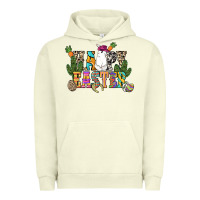 Pigment Pistachio Happy Easter with cowboy Easter Day Urban Hoodie - HowdyJamesFarm