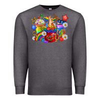 Charcoal Heather LGBTQ+ Pride Coffee Cups Premium Sweatshirt - BundleAndBundleShop