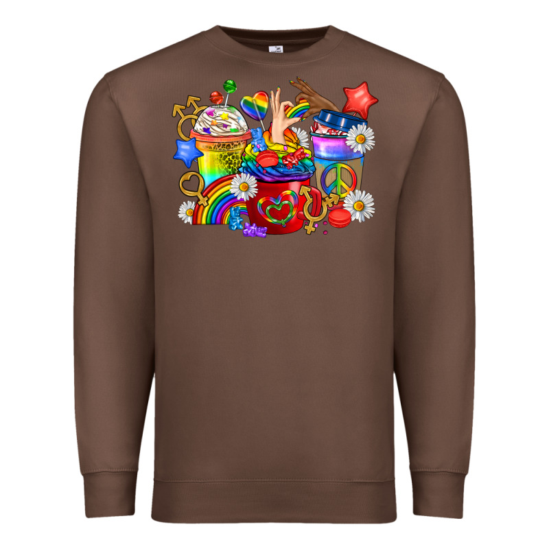 Lgbtq+ Pride Coffee Cups Premium Sweatshirt by BundleAndBundleShop | Teevron