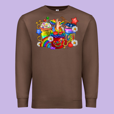 Lgbtq+ Pride Coffee Cups Premium Sweatshirt Designed By Bundleandbundleshop