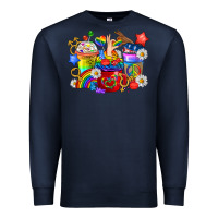 Navy LGBTQ+ Pride Coffee Cups Premium Sweatshirt - BundleAndBundleShop
