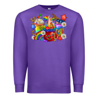 Purple LGBTQ+ Pride Coffee Cups Premium Sweatshirt - BundleAndBundleShop