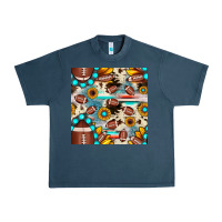 Midnight Navy football cowhide sunflower seamless pattern Urban Heavy Tee - JahusDesignShop