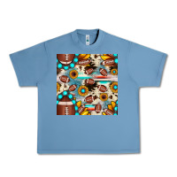 Pebble Blue football cowhide sunflower seamless pattern Urban Heavy Tee - JahusDesignShop