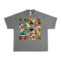 Tornado football cowhide sunflower seamless pattern Urban Heavy Tee - JahusDesignShop
