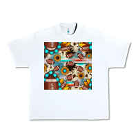 White football cowhide sunflower seamless pattern Urban Heavy Tee - JahusDesignShop