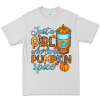 Dove Grey Just a girl who loves pumpkin spice Premium Tee - RanaPortraitStore