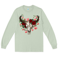 Matcha valentine's bull skull Long Sleeve Tee - AdoDesignShop