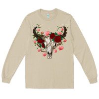 Mushroom valentine's bull skull Long Sleeve Tee - AdoDesignShop