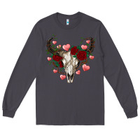 Smoke valentine's bull skull Long Sleeve Tee - AdoDesignShop