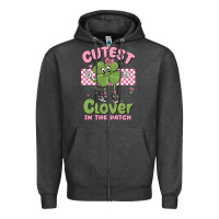 Charcoal Heather cutest clover in the patch Zipper Hoodie - MaliasSmallBusiness
