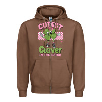 Chestnut cutest clover in the patch Zipper Hoodie - MaliasSmallBusiness
