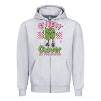 Heather Grey cutest clover in the patch Zipper Hoodie - MaliasSmallBusiness