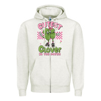 Oatmeal Heather cutest clover in the patch Zipper Hoodie - MaliasSmallBusiness