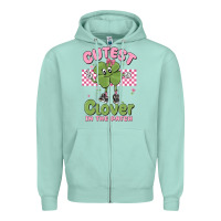Seafoam cutest clover in the patch Zipper Hoodie - MaliasSmallBusiness