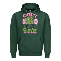 Sports Green cutest clover in the patch Zipper Hoodie - MaliasSmallBusiness